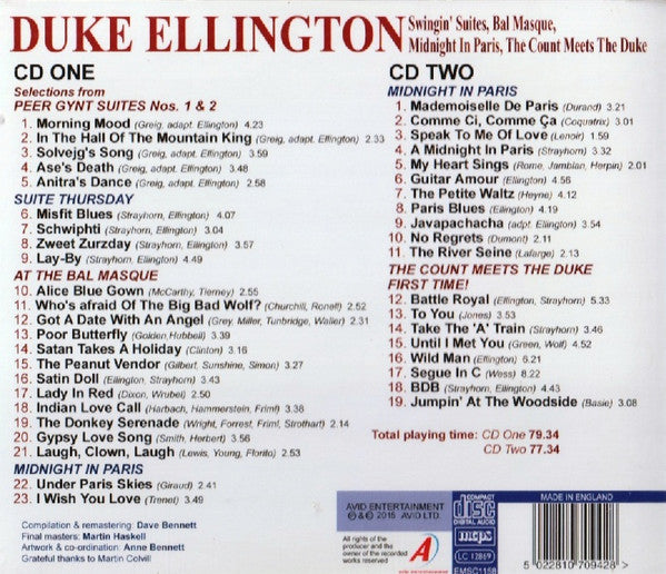 Duke Ellington : 4 Albums: Swingin' Suites / Bal Masque / Midnight In Paris / The Count Meets The Duke (2xCD, Comp)
