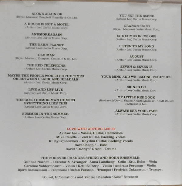 Love With Arthur Lee : The Forever Changes Concert (CD, RE, Jew + DVD-V, NTSC, Dol)