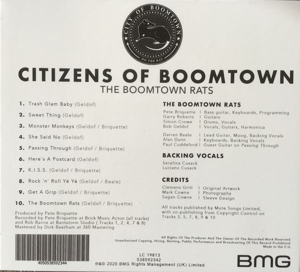 The Boomtown Rats : Citizens Of Boomtown (CD, Album)