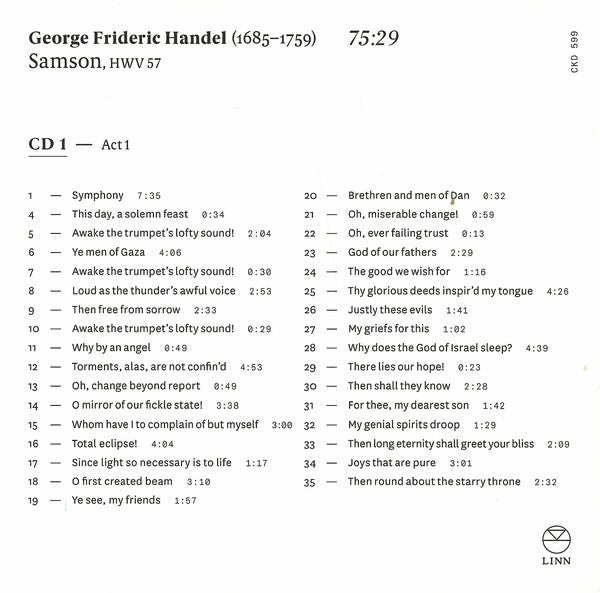 Georg Friedrich Händel – Dunedin Consort, John Butt : Samson (3xCD, Album + Box)