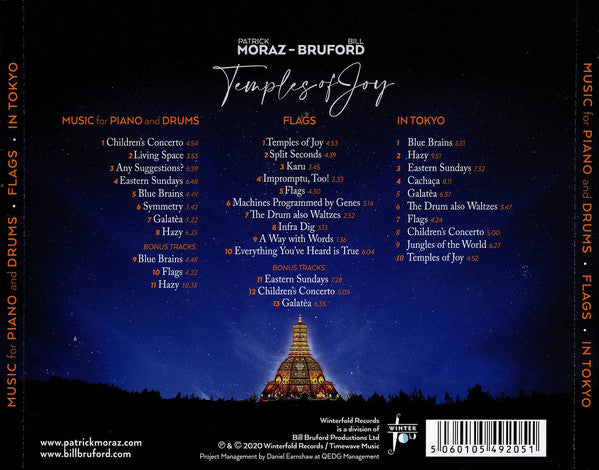 Patrick Moraz - Bill Bruford : Temples Of Joy (CD, Album, RE, RM + CD, Album, RE, RM + CD, Album,)