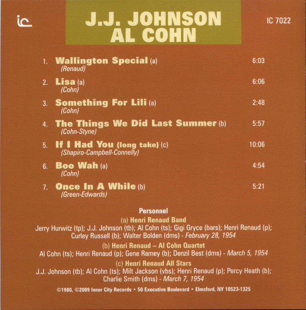 J.J. Johnson / Al Cohn : J.J. Johnson / Al Cohn (CD, Comp, RE)