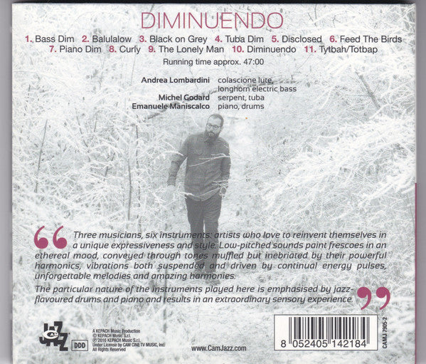 Andrea Lombardini With Michel Godard, Emanuele Maniscalco : Diminuendo (CD)