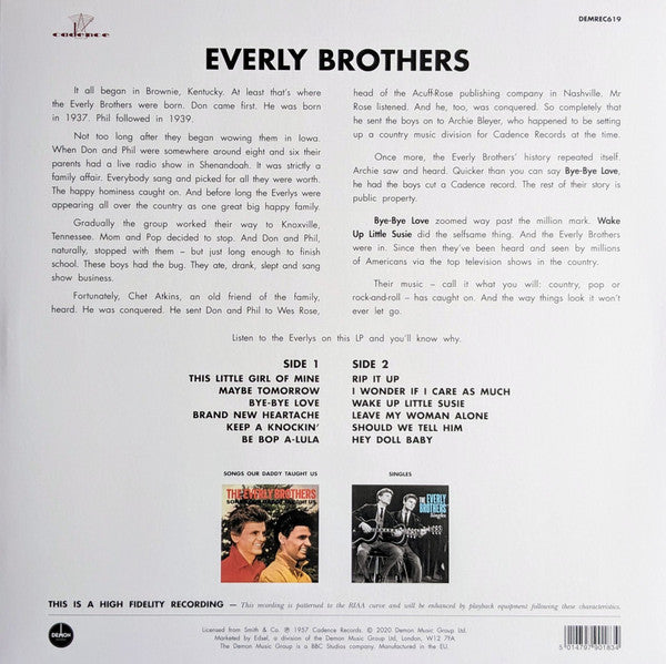 Everly Brothers : The Everly Brothers (LP, Album, Whi)