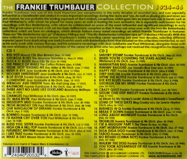 Frankie Trumbauer, Various : The Frankie Trumbauer Collection 1924-46 (2xCDr, Comp)
