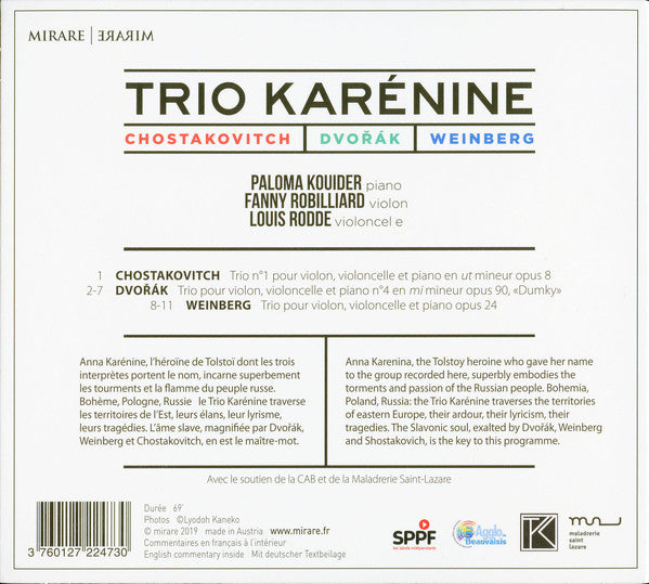 Trio Karénine : Chostakovitch, Dvořák, Weinberg (CD)