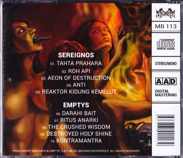 Sereignos / Emptys : The Ruthless Blasphemies (CD)