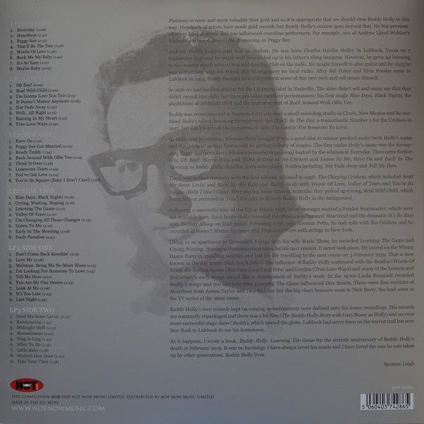Buddy Holly : The Platinum Collection (3xLP, Comp, Whi)