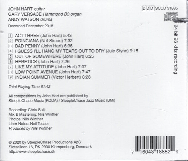 John Hart, Gary Versace, Andy Watson : Act Three (CD, Album)