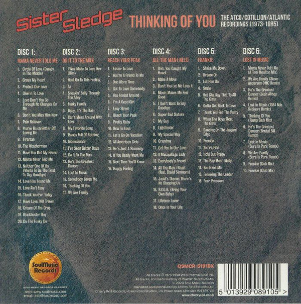 Sister Sledge : Thinking Of You (The Atco / Cotillion / Atlantic Recordings 1973-1985) (CD, Album, RE, RM + CD, Album, RE, RM + CD, Album,)