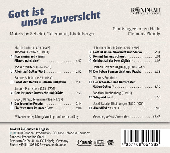 Stadtsingechor Halle, Clemens Flämig : Gott Ist Unsre Zuversicht (CD, Album)