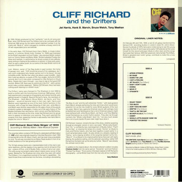 Cliff Richard & The Drifters : Cliff (LP, Album, Ltd, RE)