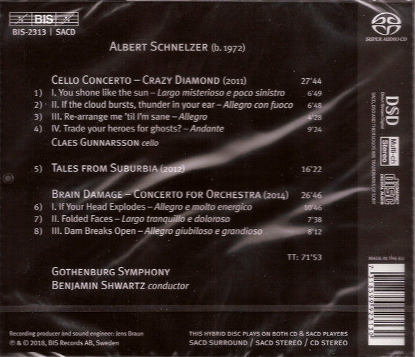 Albert Schnelzer - Claes Gunnarsson, Gothenburg Symphony*, Benjamin Shwartz (2) : Tales From Suburbia; Crazy Diamond; Brain Damage (SACD, Hybrid, Multichannel, Album)
