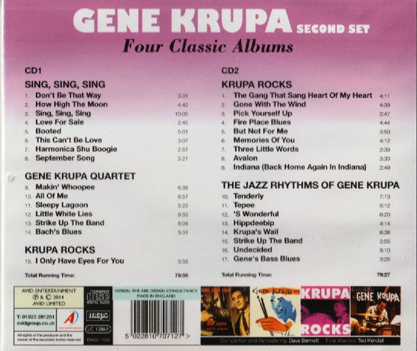 Gene Krupa : Four Classic Albums Second Set: Sing, Sing, Sing / Gene Krupa Quartet / Krupa Rocks / The Jazz Rhythms Of Gene Krupa (2xCD, Comp, RM)