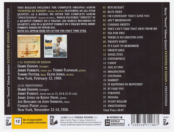 Harry Edison : Patented By Edison / Sweetenings (CD, Comp, RM)