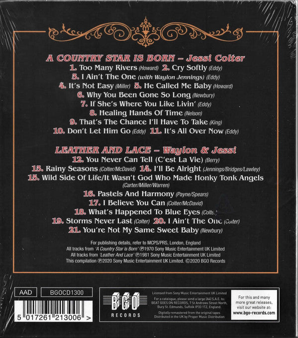 Jessi Colter / Waylon* And Jessi* : A Country Star Is Born / Leather And Lace (CD, Comp, RM)