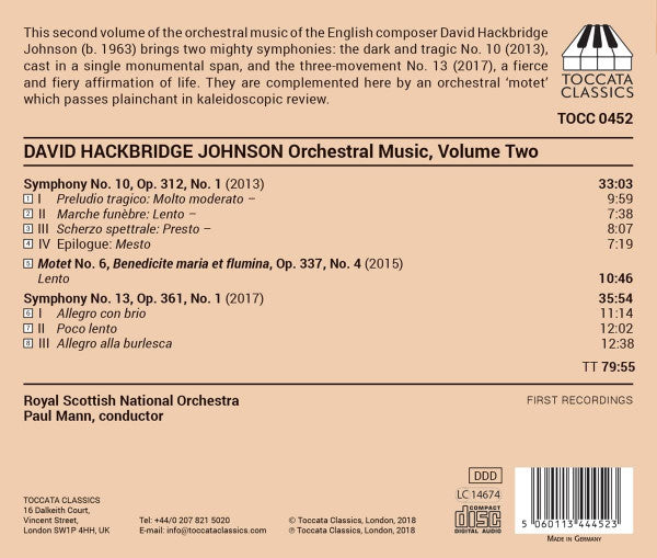 David Hackbridge Johnson, Royal Scottish National Orchestra, Paul Mann (5) : Orchestral Music, Volume Two (CD, Album)