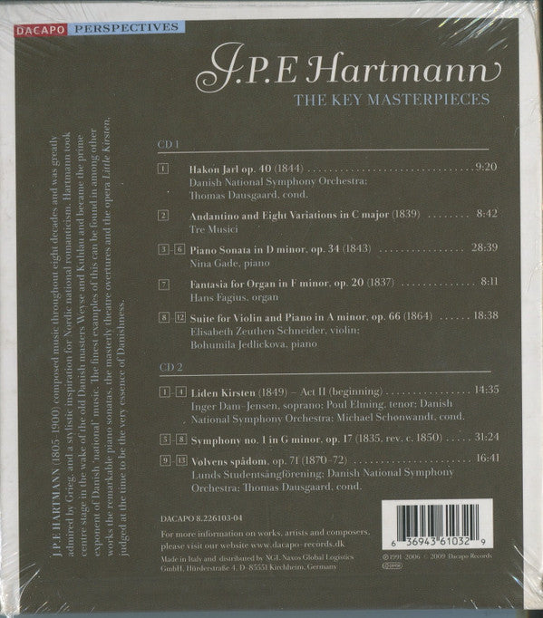 Johan Peter Emilius Hartmann : The Key Masterpieces (2xCD, Comp)