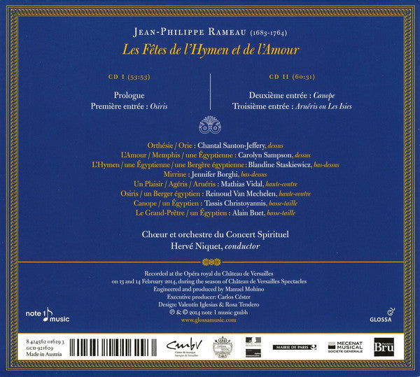 Jean-Philippe Rameau – Le Concert Spirituel, Hervé Niquet : Les Fêtes De L'Hymen Et De L'Amour (2xCD, Album)