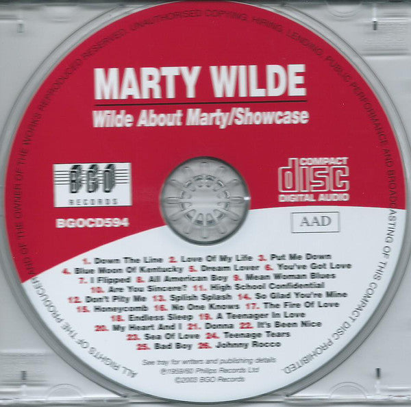 Marty Wilde : Wilde About Marty / Showcase (CD, Album, Comp)