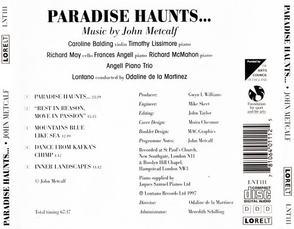 John Metcalf : Paradise Haunts (CD, Album)