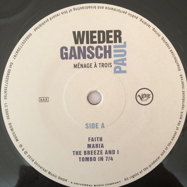 Albert Wieder, Thomas Gansch, Leonhard Paul : Ménage À Trois (2xLP)