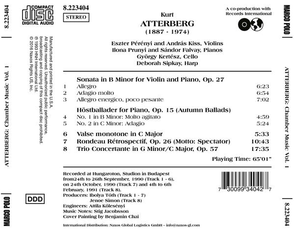 Kurt Atterberg, Eszter Perenyi, András Kiss, Ilona Prunyi, Sándor Falvai, Kertész György, Deborah Sipkay : Chamber Music Vol. 1 (CDr, Album, RE)