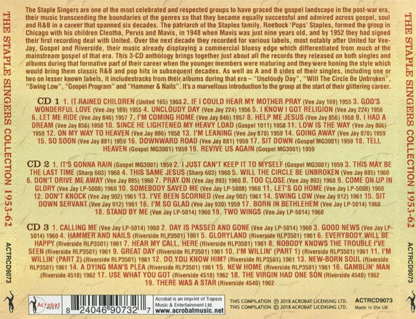 The Staple Singers : The Staple Singers Collection 1953-62 (3xCDr, Comp)