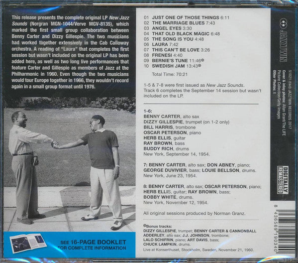 Benny Carter & Dizzy Gillespie : New Jazz Sounds (CD, Album, RM)