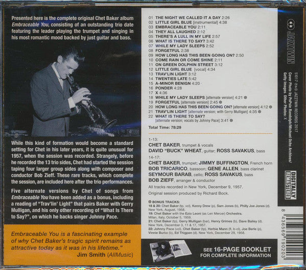 Chet Baker : Embraceable You (The Complete Session) (CD, Album, RE, RM)