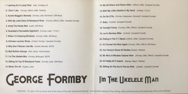 George Formby : The Very Best Of George Formby - I'm The Ukelele Man (CD, Comp)