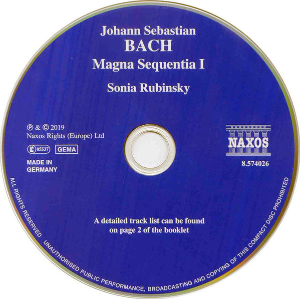 Johann Sebastian Bach, Sonia Rubinsky : Magna Sequentia I - A Grand Suite Of Dances (CD, Album)