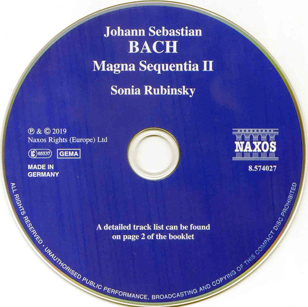 Johann Sebastian Bach, Sonia Rubinsky : Magna Sequentia II - A Grand Suite Of Dances (CD, Album)