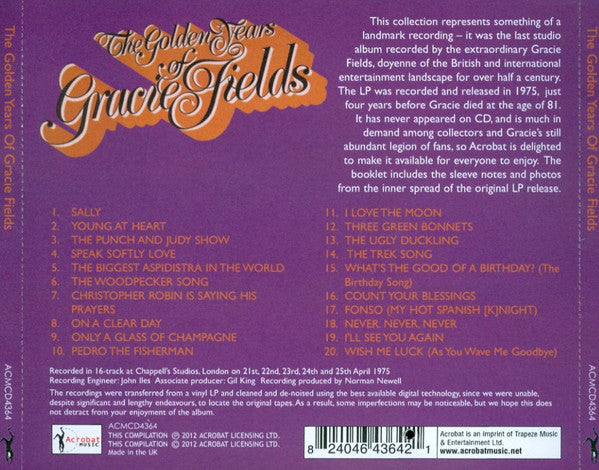 Gracie Fields : The Golden Years Of Gracie Fields (CDr, Album, RE)