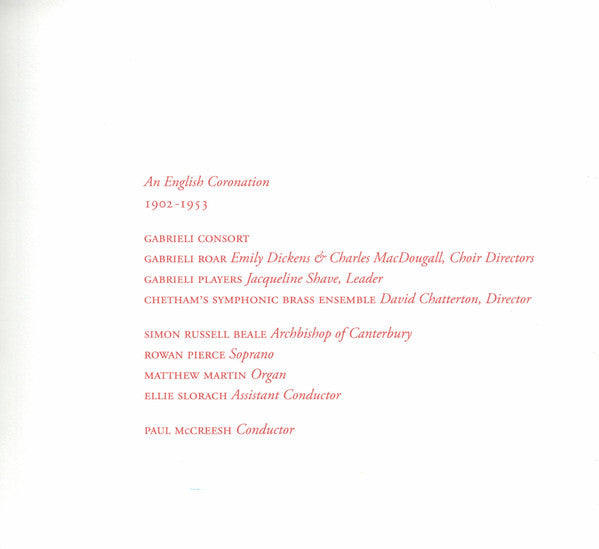 Paul McCreesh : An English Coronation 1902 - 1953 (2xCD, Album, Dig)