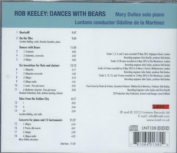 Robert Keeley - Mary Dullea, Odaline de la Martinez : Dances With Bears (CD, Album)