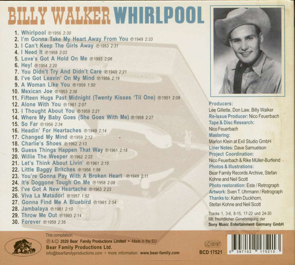 Billy Walker : Whirlpool (CD, Comp, Dig)