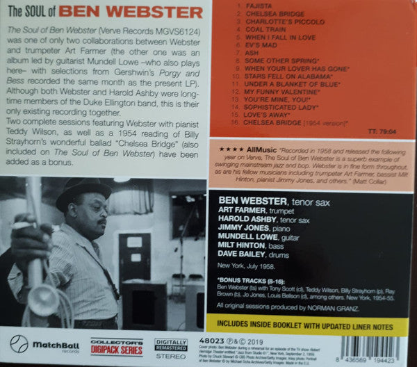 Ben Webster : The Soul Of Ben Webster (CD, RM, Dig)