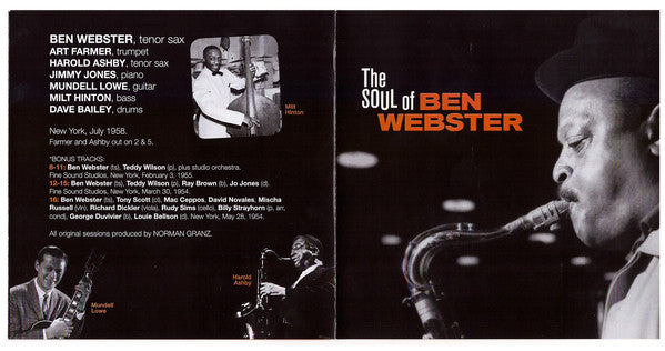 Ben Webster : The Soul Of Ben Webster (CD, RM, Dig)