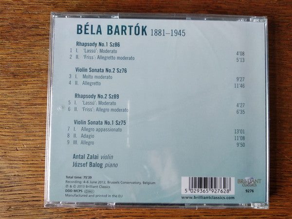 Béla Bartók - Antal Szalai, József Balog : Complete Works For Violin Volume 3 (Violin Sonatas And Rhapsodies) (CD, Album)