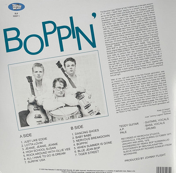 Teddy & The Tigers : Boppin' (10", Album, Ltd, RE, Gat + 7", Maxi, Ltd, RE)