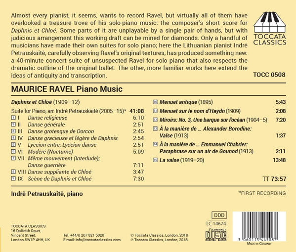 Maurice Ravel, Indrė Petrauskaitė : Piano Music (CD, Album)