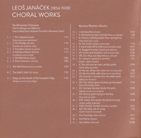 Leoš Janáček, Cappella Amsterdam, Daniel Reuss : Choral Works (Six Moravian Choruses (After Dvořák)) (CD, RP)