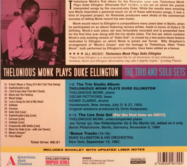 Thelonious Monk : Thelonious Monk Plays Duke  (CD, Dig)