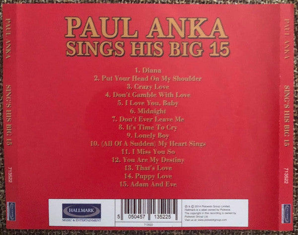 Paul Anka : Sings His Big 15 (CD, Comp)