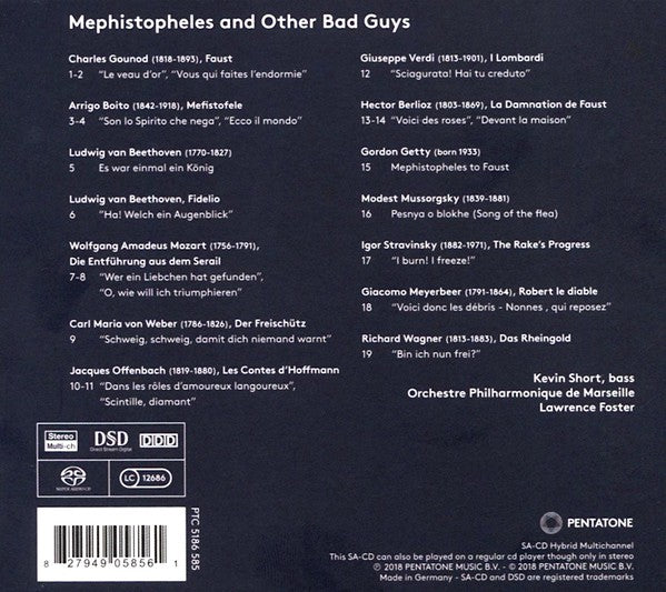 Kevin Short (5), Orchestre Philharmonique De Marseille, Lawrence Foster : Mephistopheles And Other Bad Guys (SACD, Hybrid, Multichannel, Album)