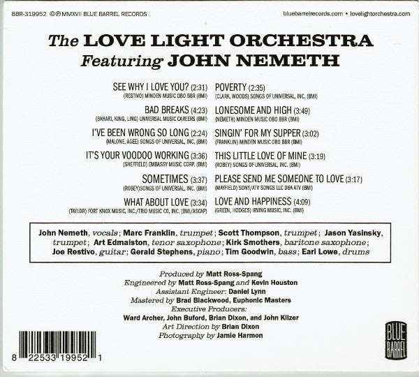 The Love Light Orchestra : The Love Light Orchestra Featuring John Nemeth (CD, Album)