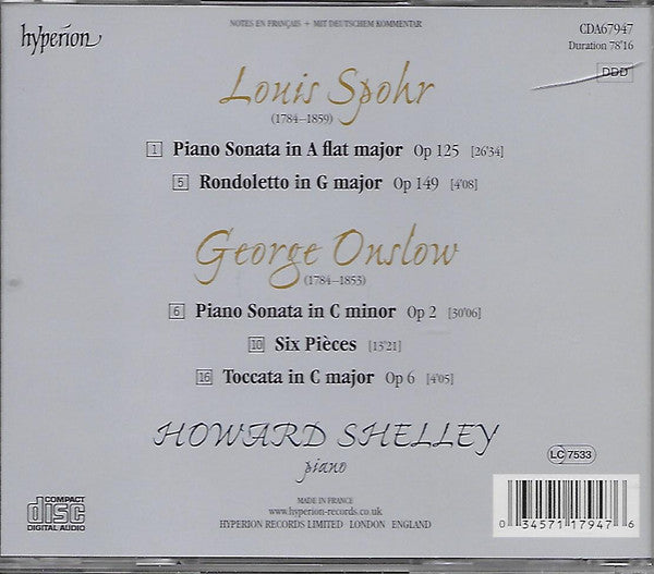 Louis Spohr, George Onslow, Howard Shelley : Piano Sonatas (CD, Album)