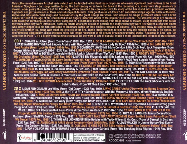 Various : The Classic Songs Of George Gershwin (2xCD, Comp)
