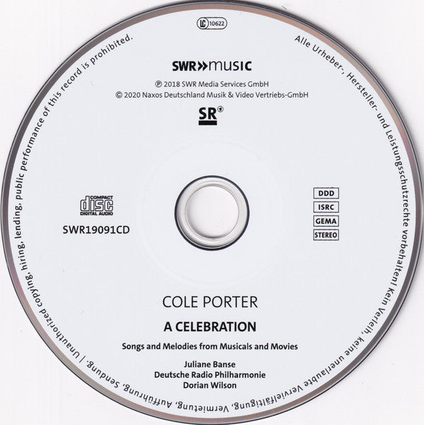 Cole Porter, Juliane Banse, Deutsche Radio Philharmonie Saarbrücken Kaiserslautern, Dorian Wilson : A Celebration – Songs And Melodies From Musicals And Movies (CD, Album)